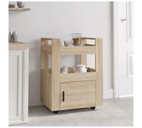 Kitchen Trolley Sonoma Oak 60x45x80 cm Engineered Wood Rustic Storage Unit Shelf