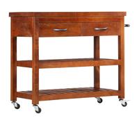 Kitchen Trolley Storage Food Trolley Shelving Cart Solid Acacia Wood vidaXL