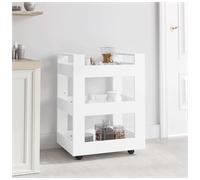 Kitchen Trolley White 60x45x80 cm Engineered Wood Mobile Cart Indoor with Wheels