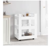 Kitchen Trolley White 60x45x80 cm Engineered Wood Mobile Cart Indoor with Wheels