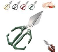 Kitchen Turkey Shears, Seattleget Multifunctional Heavy-Duty Kitchen Shears, Ergonomic Household Food Scissors, Suitable for Cutting Meat, Seafood and Small Bones (Green)