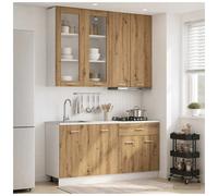 Kitchen unit 4-piece Artisan Oak Engineered Wood 80x31x100cm Wall & Base Set inc