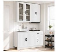 Kitchen unit 4-piece high gloss white engineered wood storage set 80/60cm incl.