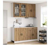 Kitchen Unit 4pcs Artisan Oak Engineered Wood Wall & Base Cabinets 80/60cm incl.