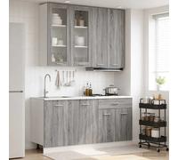 Kitchen unit 4pcs set Grey Sonoma engineered wood 80/60/80/60x31/46x100/81.5cm.