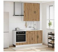 Kitchen Unit 5-pc Artisan Oak Engineered Wood Modern Wall & Base Cabinets 160cm