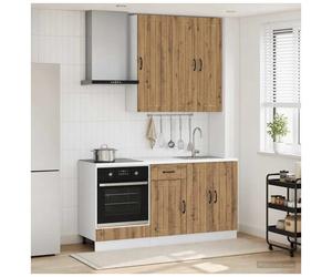 Kitchen Unit 5-pc Artisan Oak Engineered Wood Modern Wall & Base Cabinets 160cm