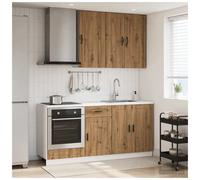 Kitchen unit 5pc Artisan oak engineered wood 60x46x81.5 & 40x31x80 cm wall&base