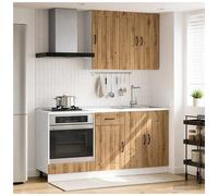 Kitchen unit 5pc Artisan oak engineered wood wall & base cabinets 40/60cm set UK