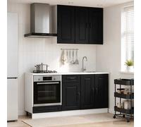 Kitchen unit 5pc Black Eng Wood Wall & Base Cabinets 40/60x31x80cm w/drawer