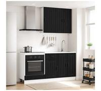 Kitchen Unit 5pc Black Engineered Wood Wall & Base Cabinets 40x31x80+60x31x80cm