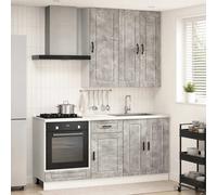Kitchen unit 5pc Concrete grey Engineered wood 60x31x100+40x31x100 Deluxe set
