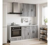 Kitchen unit 5pc Grey Sonoma engineered wood 40/60/60cm cabinets in rawer kit