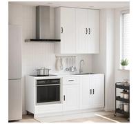 Kitchen Unit 5pc High Gloss White Engineered Wood 100x46x81.5cm adj feet +panel