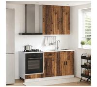 Kitchen unit 5pc Old wood engineered wood wall & base cabinets 40/60/81.5cm incl