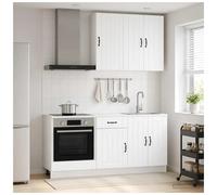 Kitchen unit 5pc White Engineered Wood LUCCA Set with Adjustable Feet Modern Set