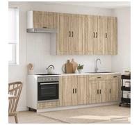 Kitchen unit 8-piece Sonoma Oak engineered wood wall & base cabinets 60x31x100cm