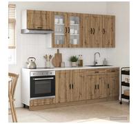 Kitchen unit 8pc Artisan oak engineered wood set with cabinets 60x31x80cm modern