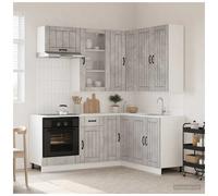 Kitchen unit 8pc Concrete grey 80x31x100cm Engineered wood wall & base set incl.