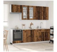 Kitchen unit 8pc Old wood engineered wood 60x31x80cm modular storage set homeuse