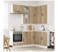 Kitchen Unit 8pc Sonoma Oak Engineered Wood 80x31x100cm Modern Storage Drawers.