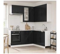 Kitchen Unit Black 80x31x80cm Engineered Wood Modern Storage Adjustable Feet Pro