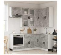 Kitchen unit Concrete Grey 80x31x100cm Engineered Wood Modern Storage with rails