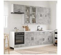 Kitchen Unit Concrete Grey Engineered Wood 60x31x100cm Adjustable Feet Storages