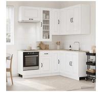 Kitchen Unit High Gloss White 80x31x80cm Engineered Wood 8pcs Modern Storage Set