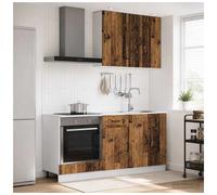 Kitchen Unit Old Wood 5pcs Engineered Wood Wall and Base Cabinet Set 40x31x80cm