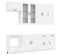 Kitchen Unit White Engineered Wood 80x46x81.5cm 2 Drawers 8 Shelves Slim Design
