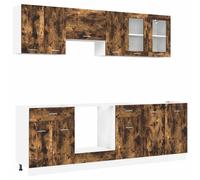 vidaXL Kitchen Cabinet Set Lyon 8 pcs Smoked oak Engineered Wood
