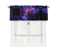 Kitchen Universe Galaxy Star Space Print Curtain Valance 54x18inch,Filtering Semi Sheer,1 Panel Short Curtains For Bedroom,Bathroom