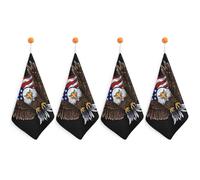 Kitchen USA Flag Patriotic Eagle Hand Towels with Hanging Loops, Highly Absorbent & Quick Drying Towels for Kitchen Bathroom, Microfiber Cleaning Cloth, Dish Towel, Tea Towel Decorative, Dish Rag(12x1