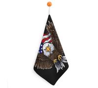 Kitchen USA Flag Patriotic Eagle Hand Towels with Hanging Loops, Highly Absorbent & Quick Drying Towels for Kitchen Bathroom, Microfiber Cleaning Cloth, Dish Towel, Tea Towel Decorative, Dish Rag(12x1