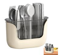 Kitchen Utensil Holder - 3 Compartment Flatware Caddy, 1pc Acrylic Alcove, Transparent Utensil Caddy Spatula Holder For Silverware, Kitchen Countertop, Buffet, Party, Dining And Drawer Use