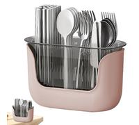 Kitchen Utensil Holder - 3 Compartment Organizer Caddy Box For Cooking | Clear Cooking Silverware Organizer Holder For Flatware
