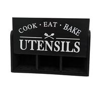 Kitchen Utensil Holder - 3 Tier Wooden Kitchen Storage Box | Adjustable Bottom Drain Utensil Box, Home Storage Rack | Pots Tool Organizer