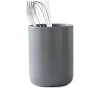 Kitchen Utensil Holder 4x5" Stable Cooking Utensil Holder Farmhouse Ceramic Utensil Holder Minimalist Matte Gray Kitchen Utensil Storage Organizer for Countertops Cooking Utensil Holder Ceramic Utensi