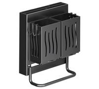 Kitchen Utensil Holder Cutlery Rack Draining Storage for Ideal for Kitchen and Storage with Wall-Mounted and Crafted from Plastic on The Wall (Black B)