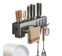 Kitchen Utensil Holder Rack - Wall Mounted Organizer Rail 30x7x5.8cm, Carbon Steel ABS Storage System | No Hanger for Towels Cups Silverware Spatula Kitchen Space Saving Arrangement