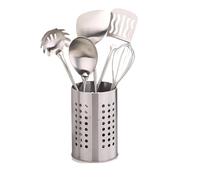 Kitchen Utensil Holder Stainless Steel Round Hole Cooking Tools Holder for Kitchen Home and Office
