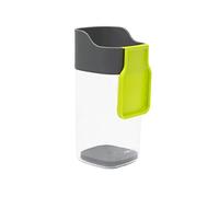Kitchen Utensil Holder Storage Pot Kitchen Tools Organiser with Spoon Rest and Weight Base BPA Free Clear View Kitchen Accessory Crock for Countertop (Grey/Green)