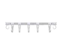 Kitchen Utensil Rack - Wall Mount Hook System, Space Saving Pan Organizer | Drill Adhesive Hanger Rail, Heavy Duty Pot Storage Solution, Multi-Function Kitchen Tool Holder with Multi-Proof Coating