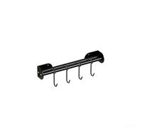 Kitchen Utensil Rack Wall Mounted Rail Organizer No Drill Hooks for Pots Pans Spatulas Black Carbon Steel Storage Bar 30cm 40cm 50cm(30CM)