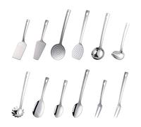 Kitchen Utensil Set 12 Pieces Stainless Steel Kitchen Utensils Silver Kitchen Accessories Cookware Set Home Kitchen Cooking Tools Kitchen Utensil