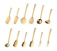 Kitchen Utensil Set 12 Pieces Stainless Steel Kitchen Utensils Titanium Gold Kitchen Accessories Cookware Set, Home Kitchen Cooking Tools Kitchen Utensil