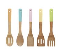 Kitchen Utensil Set, Pastel Handles, Bamboo, 5 Piece