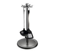 Kitchen Utensil Stand - Rotating Flatware Organizer, Countertop Storage Holder, Three Hundred Sixty Rotation, Multi Hook Utensil Arrangement | for Home Cooking Space Counter Dining Area Apartment
