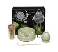 Kitchen Utensils - Authentic Japanese Tea Set, Ancestor Ceremony | Safe Natural Set, Handmade Chawan Bowl, Chasen Whisk, Elegant Holder, Zen Tasting Tool